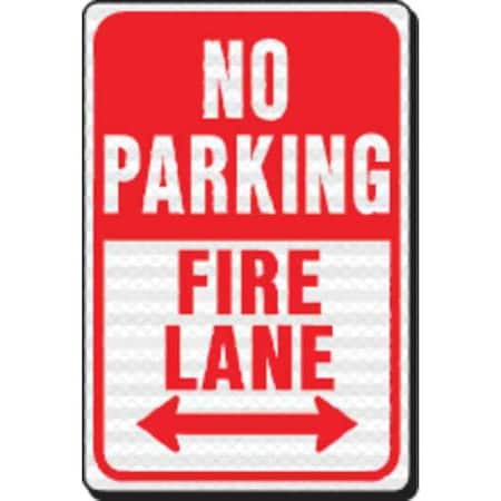 Reflective Sign, No Parking Fire Lane, HD