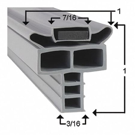 Refgn Door Gasket, 7-5/16"x24-7/8"