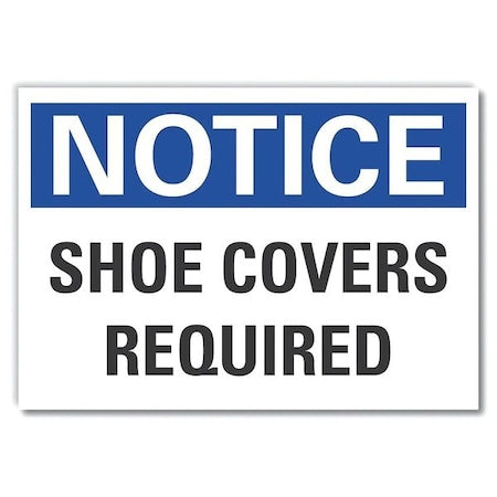 Shoe Covers Notice, Decal, Reflctv, 14"x10"
