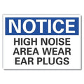 Notice, High Noise Area Wear Ear Plugs, 10 in W x 7 in H, Vertical Rectangle, Polyester
