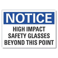 High Impact Safety Glasses Beyond This Point, 10 in x 14 in, Reflective Sheeting, LCU5-0215-RD_14X10