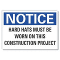 Hard Hats Must Be Notice, Decal, 5"x3.5", Legend Style: Text