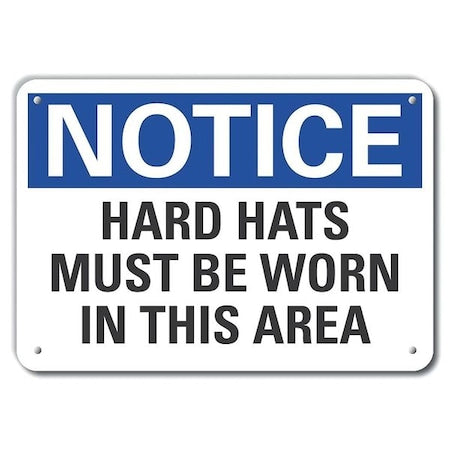 Hard Hats Must Notice, Plastic, 14"x10"