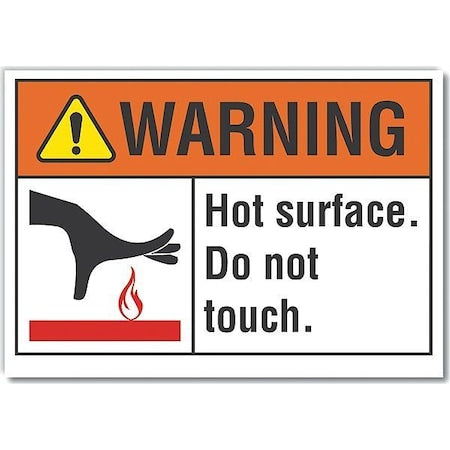 Caution Sign, 3 1/2 in H, 5 in W, Polyester, Horizontal Rectangle, English, LCU6-0023-ND_5X3.5