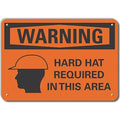 Decal, Warning Hard Hat Required, 10 x 7", Printed Language: English