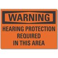 Decal, Warning Hearing Protection, 7 x 5", 5 in Height, 7 in Width, Polyester, Horizontal Rectangle