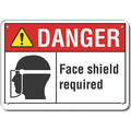 Alum Danger Face Shield Required, 10"x7"