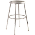 Round Stool, Height Range 19" to 27", Vinyl Gray