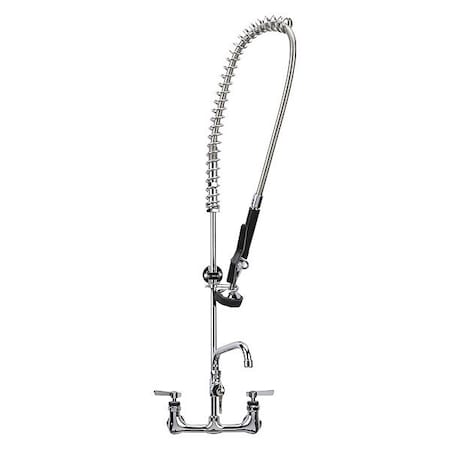Encore 8" OC. Brass Chrome Plated Wall Mount Pre Rinse Assembly with 12" Add On Faucet