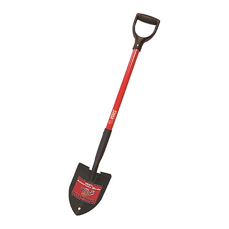 Garden Spade Shovel, 12 ga. Steel Blade, Fiberglass Handle
