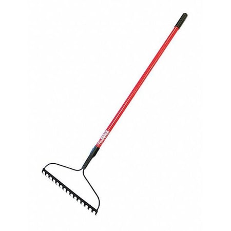 16 in Steel Bow Rake, 48 in L Fiberglass Handle