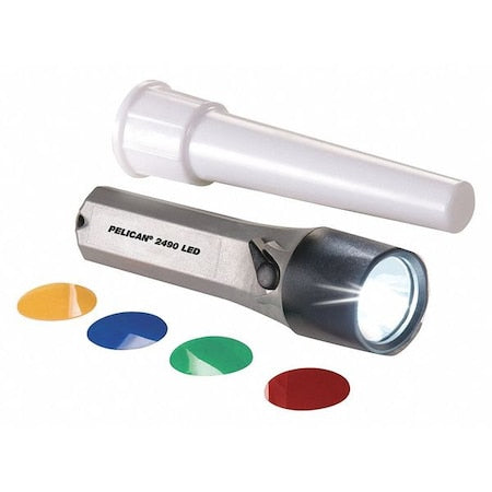 LED Flashlight with 4 Color Wand, Gray