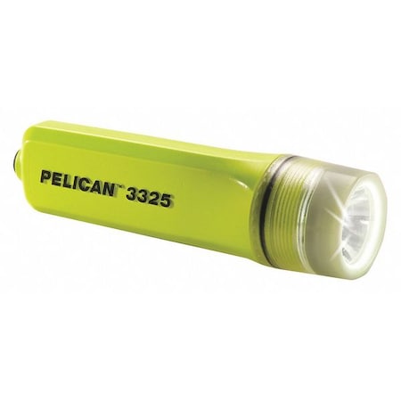 High Visibility Yellow LED Flashlight, Alkaline AA, 162lm