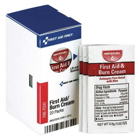 First Aid Kit Refill, First Aid Burn Cream, 20 Per Box