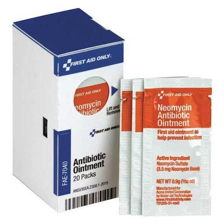 First Aid Kit Refill, Antibiotic Ointment, 20 Per Box
