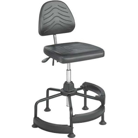 Industrial Chair Deluxe Industrial Chair, 17" Height, Polyurethane, Black