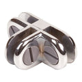 3-Way Glass Connector, Chrome, 200PK