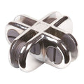 4-Way Glass Connector, Chrome, 200PK
