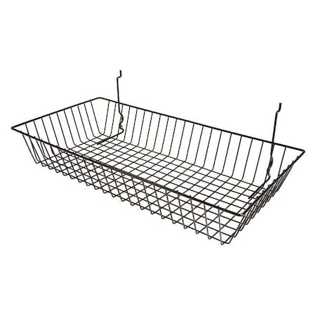 Grid Shallow Basket 24" x 12", Black, 6PK