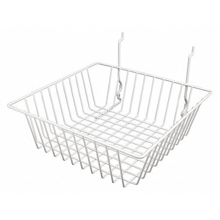 Grid Small Basket 12" x 12", White, 6PK