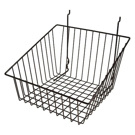 Grid Sloped Basket 12" x 8", Black, 6PK