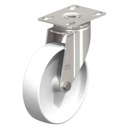 Swivel Plate Caster,Wht Nylon,5"",265 lb.