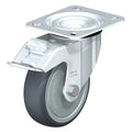 Swivel Plate Cstr,TPR Rubber,4"",Brake