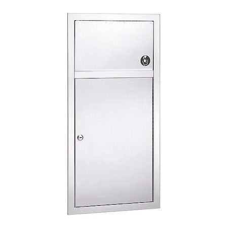 2.8 gal Rectangular Sanitary Napkin Receptacle, Stainless Steel