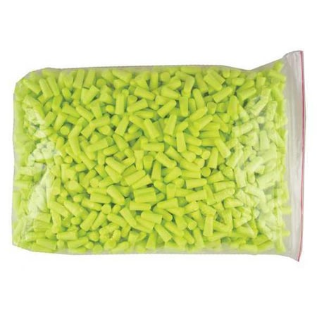 Disposable Uncorded Ear Plugs, PU Foam, Bullet Shape, NRR 32 dB, Hi-Vis Green, 500PK