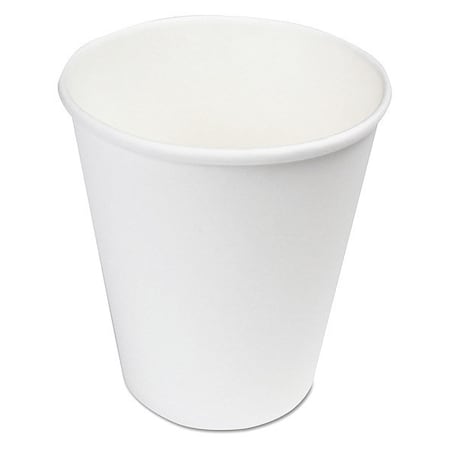 Disposable Hot Cup, 8 oz, White, PK1000