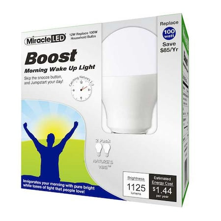 Nature's Vibe Boost Morning Wake Up Light Daylight LED Bulb, PK2