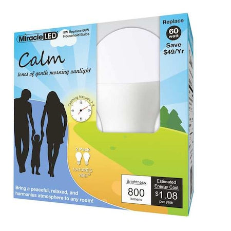 Nature's Vibe Calm Soothing Morning Daylight LED Light Bulb, PK2