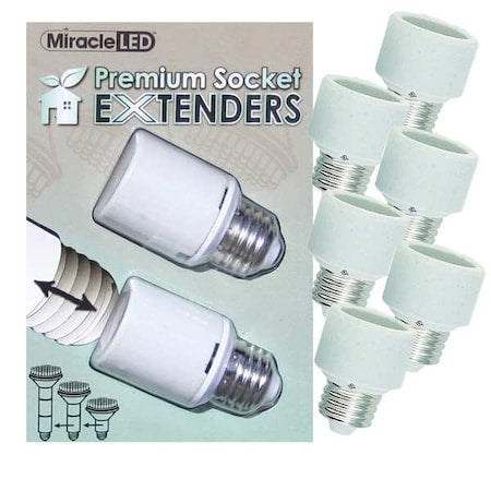 U.L. Listed 1 Inch Stackable Porcelain Socket Extenders, PK6