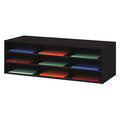 Opening Horizontal Literature Rack, 9 openings, black