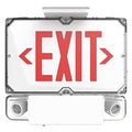 LED Industrial Emer Light/Exit Combo Dbl Face Red/White 12W 120-277v