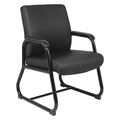 Heavy Duty Guest Chair, Black Back, 23 in W 24" L 34" H, Fixed, Vinyl Seat