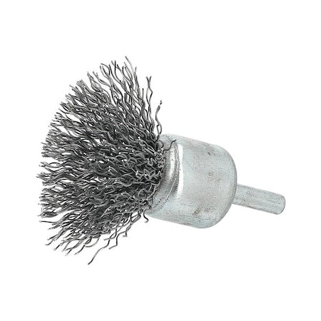 End Brush, 3"Dia., Carbon Steel Bristle