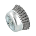 Cup Brush, 5"Dia., Carbon Steel Bristle