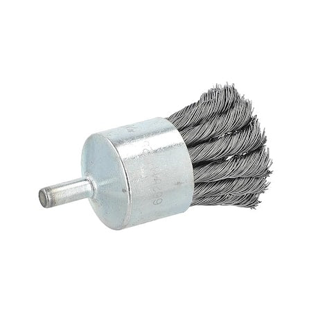 End Brush, 1 1/8"Dia, Carbon Steel Bristle