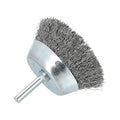 Cup Brush, 3"Dia., Carbon Steel Bristle