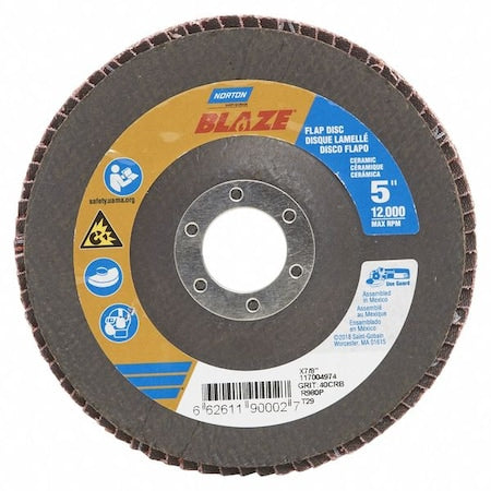 Flap Disc, Ceramic, Type 29, 5" dia