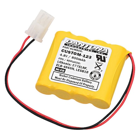 Battery 4.8 Volt Nickel Cadmium Dantona Emergency Lighting Battery