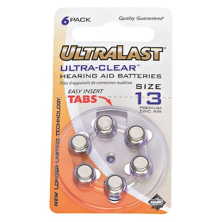 Battery 1.35 Volt Zinc Air Ultralast Hearing Aid Battery