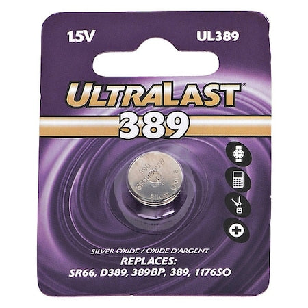 NABC UL-389 UltraLast Silver Oxide Watch Battery - Silver Oxide - 1.5V DC
