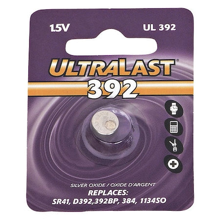 NABC UL-392 UltraLast Silver Oxide Watch Battery - Silver Oxide - 1.5V DC