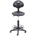 Polyurethane Task Chair, 22" to 32", No Arms, Black