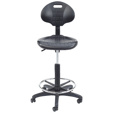 Polyurethane Task Chair, 22" to 32", No Arms, Black