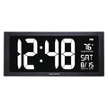 Jumbo Digit Calendar Clock W/ Indoor Temperature, 18", Silver