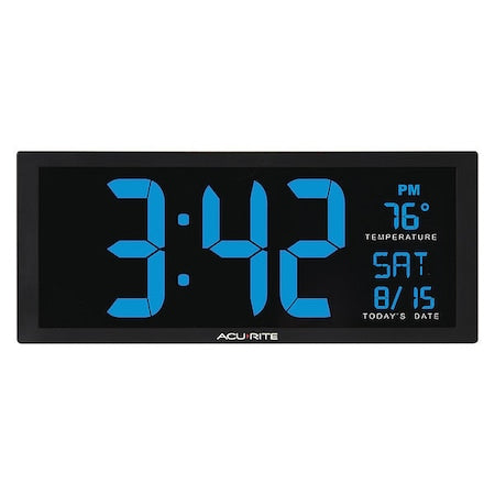 Large Digital Clock W/ Indoor Temperature, 14.5"