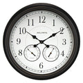Weathered Black Wall Clock W/ Thermometer and Hygrometer, 24